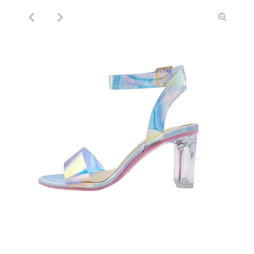Malenski Lola Clear Iridescent Clear Block Perspex Heels